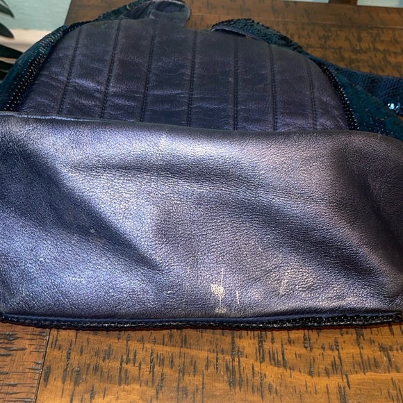 Authentic COACH Poppy Sequin Spotlight Backpack Blue 15348 School/Overnight Bkpk - Picture 10 of 13